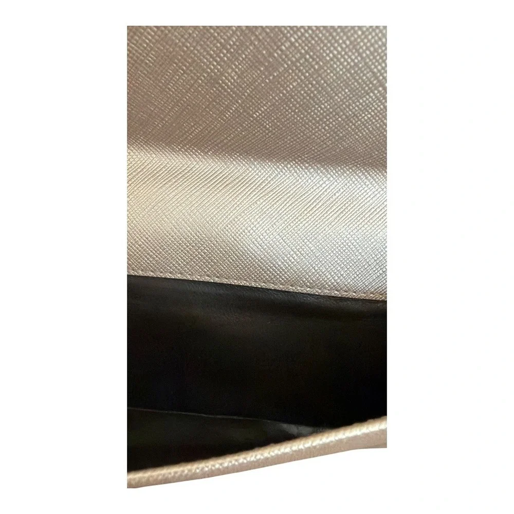 Bally Saffiano Leather Continental Wallet – Champagne – Like New w/ Box & Wrap